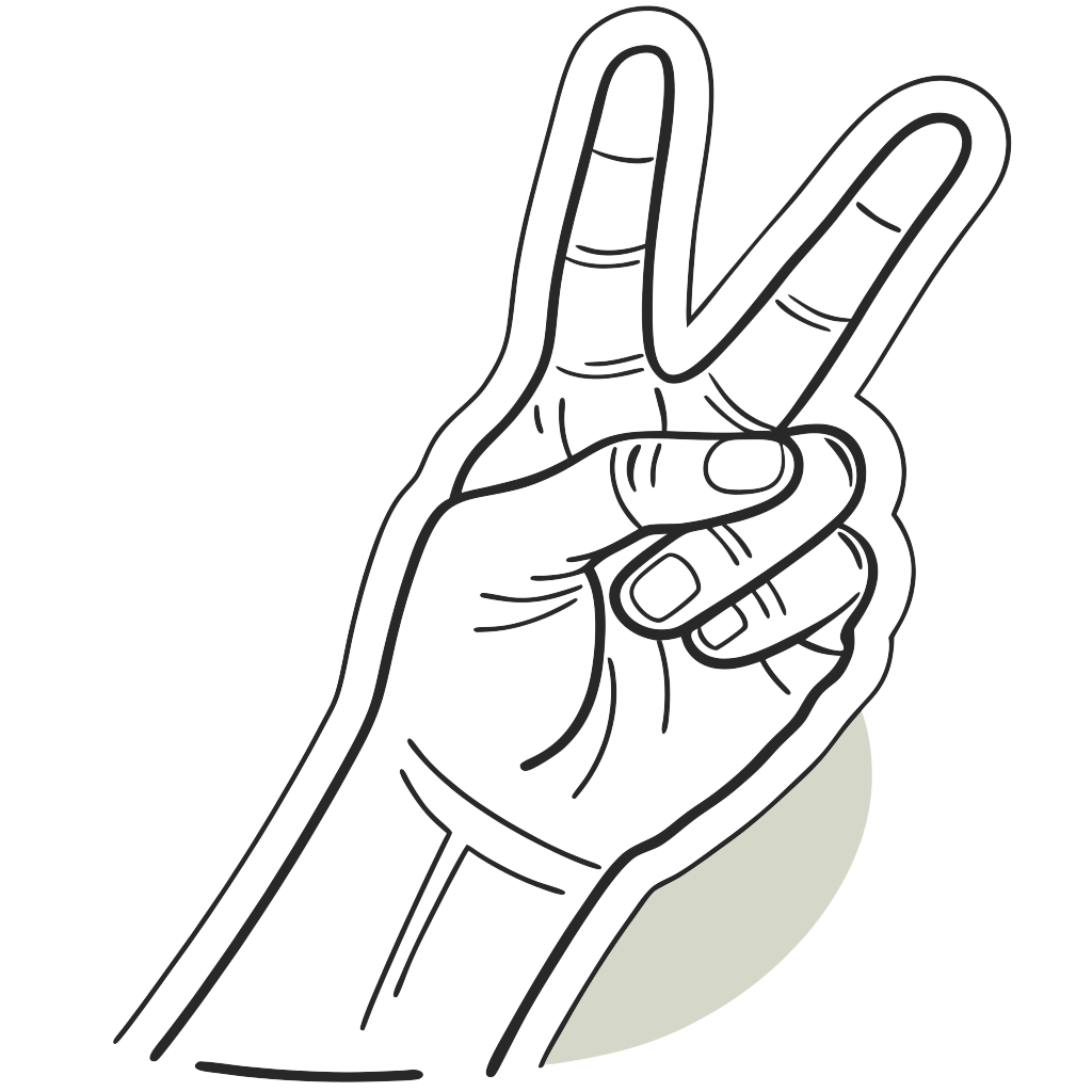 Custom sticker: A real life hand giving the sign language peace sign