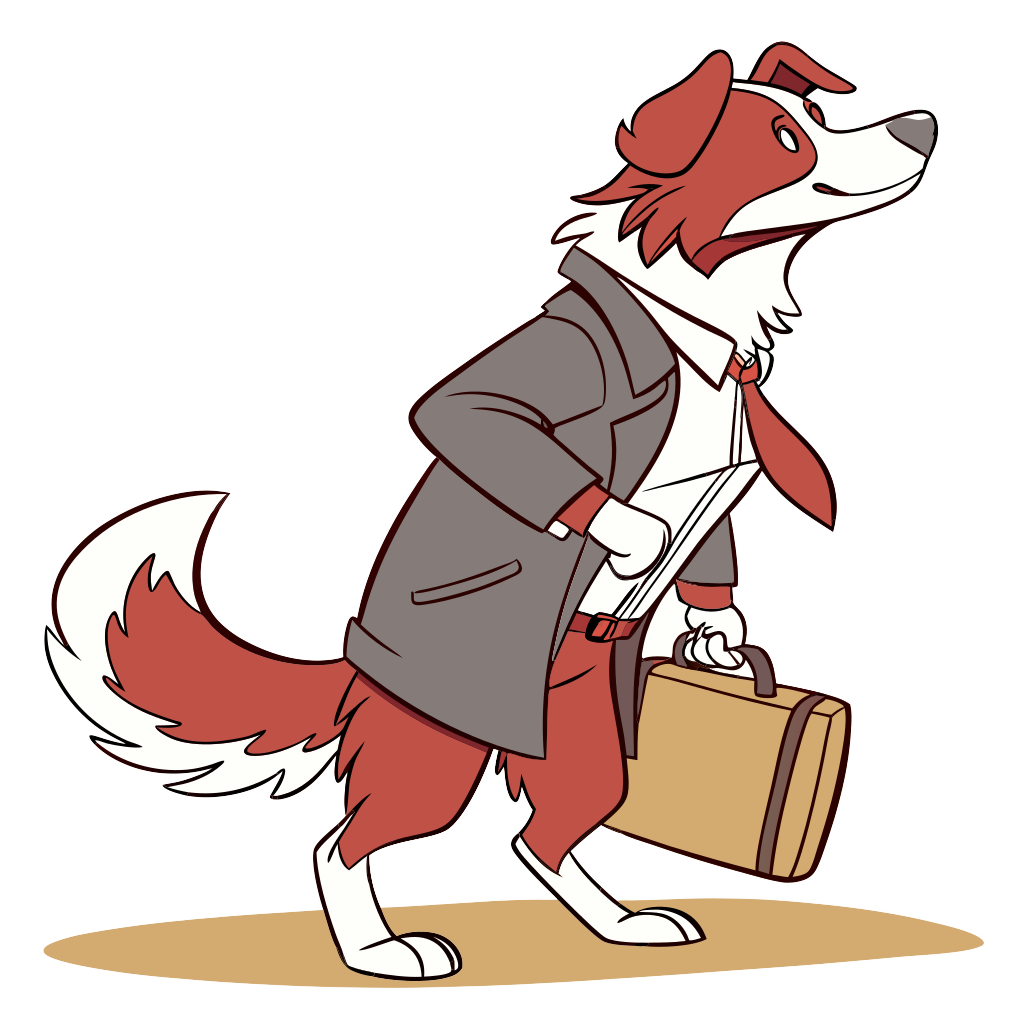 Custom sticker: A red tri colored toy Australian Shepard with light colored eyebrows and no visible tail, with a brie...