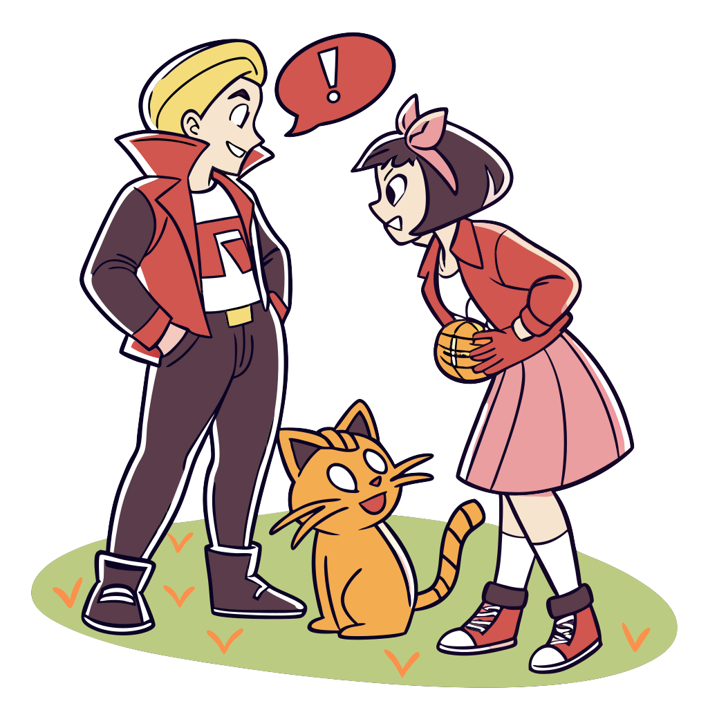 Custom sticker: a man (human, white) dressed as James and woman (human, asian) dressed as Jessie from Team Rocket and...