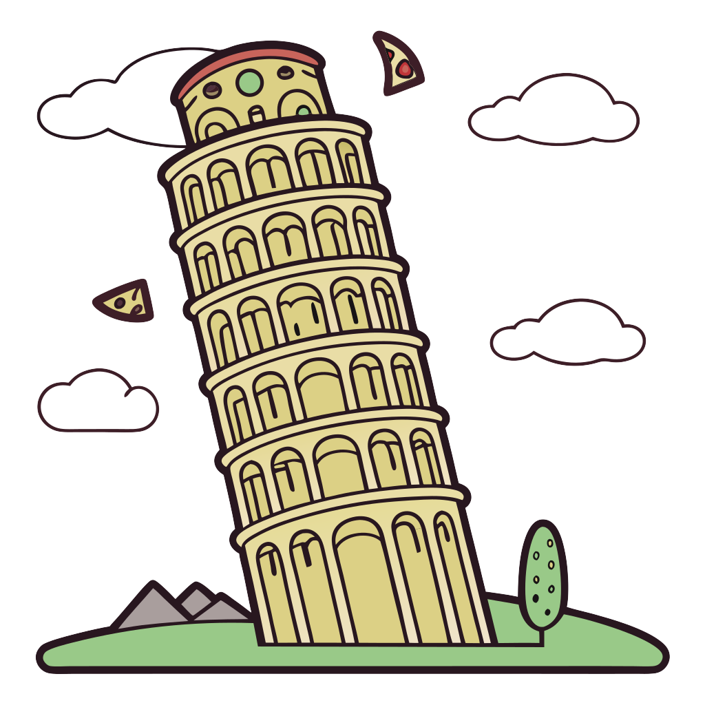 Taco leaning like tower in italy tower made of tacos